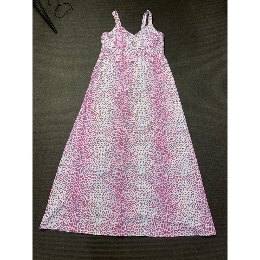 J. McLaughlin Size XL Pink Blue Leopard Print Athletic Maxi Dress
